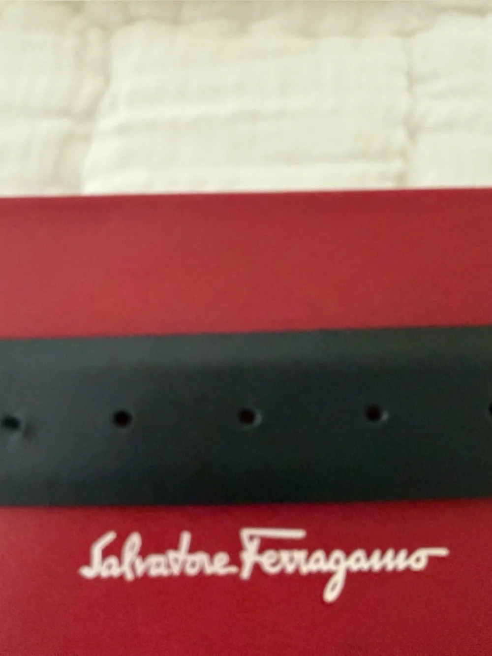 Salvatore Ferragamo Black Leather Belt with Gold Braided Double Gancini Buckle